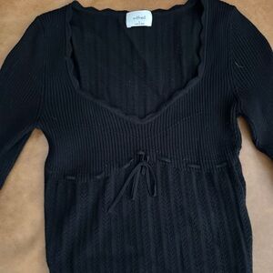 Wilfred Black Textured Knit Top